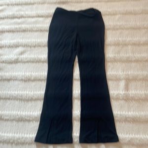 Express pants wide leg slit front high waisted elastic waist black women size XS